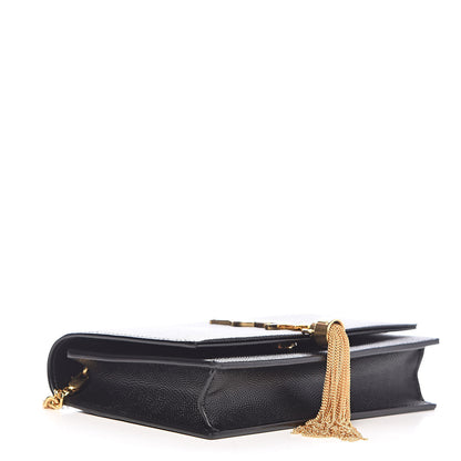 Saint Laurent Grain De Poudre Classic Monogram Kate Tassel Chain Wallet Black 4 of 9
