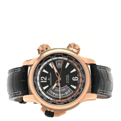 Jaeger-LeCoultre 18K Rose Gold Alligator 46mm Master Compressor Extreme W-Alarm Automatic Watch Black Q177244V 2 of 5