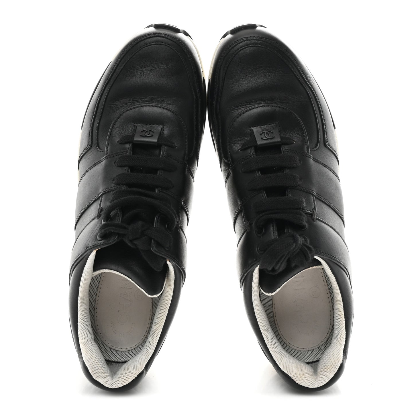 Calfskin Tweed CC Sneakers 41 Black White