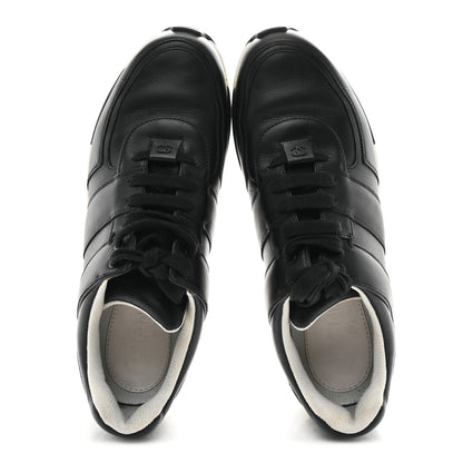 Chanel Calfskin Tweed CC Sneakers 41 Black White 2 of 11