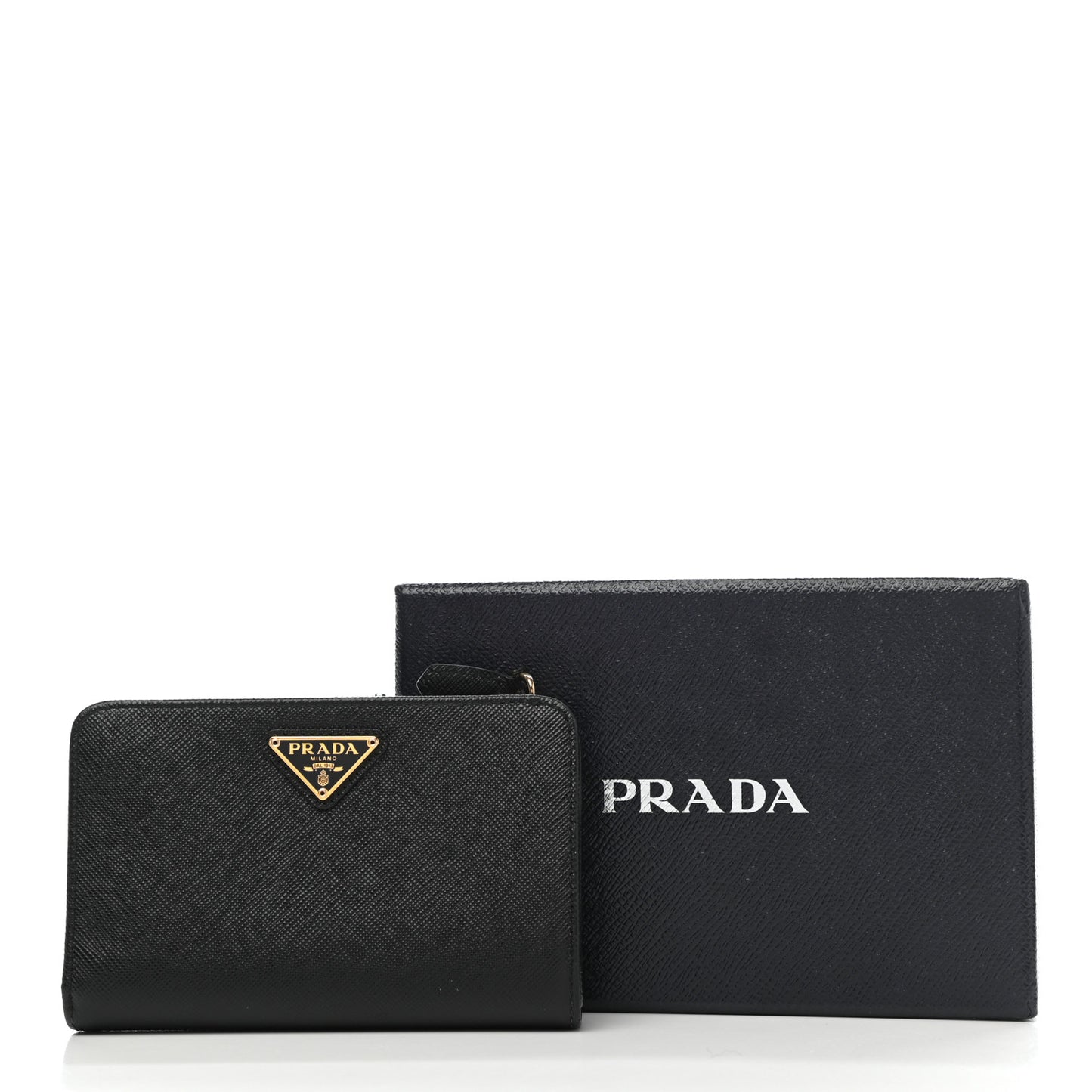 Saffiano Metal Compact Wallet Black