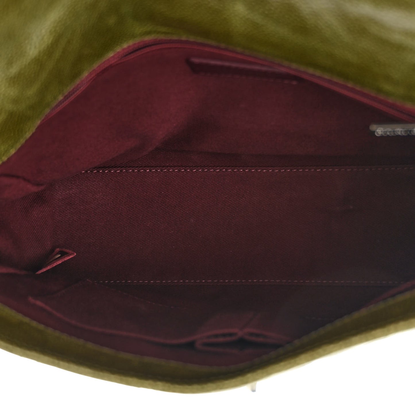 Crumpled Grained Calfskin Jumbo CC Crave Flap Green
