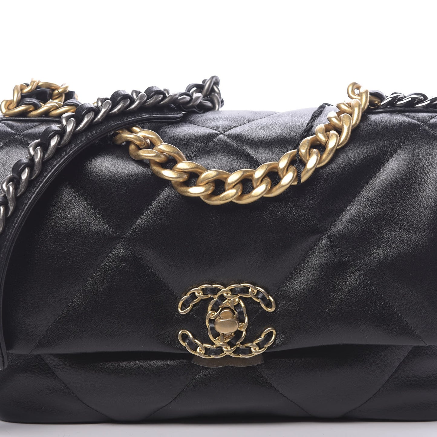 Lambskin Quilted Medium 19 Flap Black