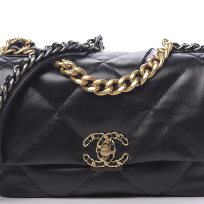 Chanel Lambskin Quilted Medium 19 Flap Black 10 of 11