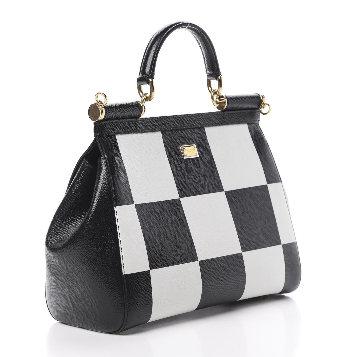 Dauphine Print Checker Rose Medium Miss Sicily Satchel Black Multicolor