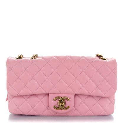 Chanel Calfskin Quilted Small CC Crown Flap Pink 1 of 11