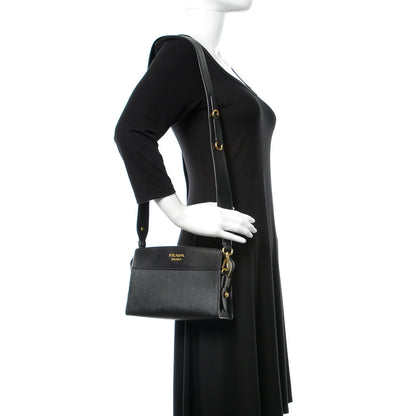 Prada Saffiano Soft Calfskin Bandoliera Bag Black 2 of 10