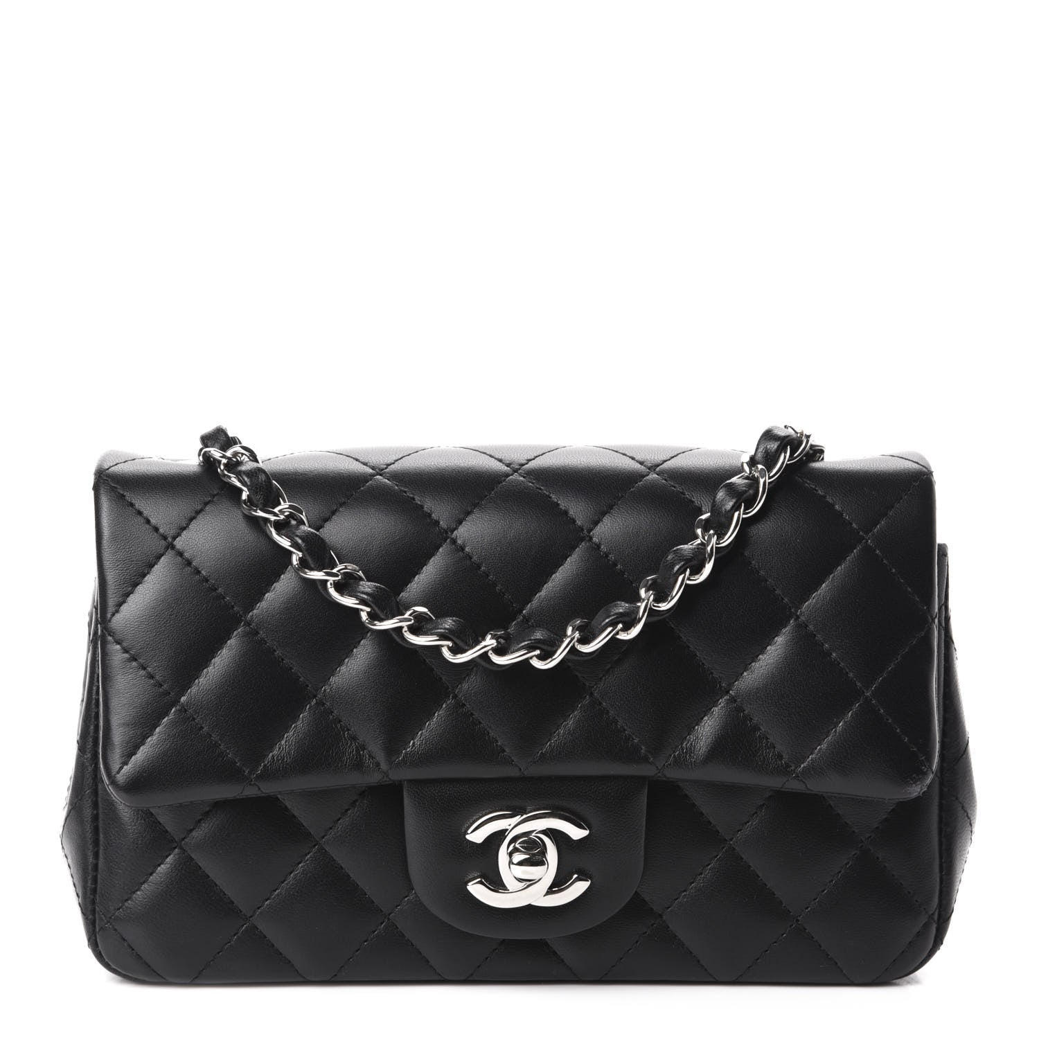 Chanel Lambskin Quilted Mini Rectangular Flap Black 1 of 10