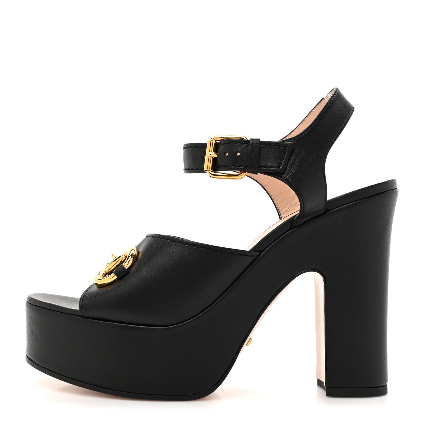 Nappa Charlotte Horsebit 40/135mm Platform Sandals 41.5 Black