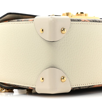 Gucci GG Supreme Monogram Berry Textured Dollar Calfskin Small Padlock Bamboo Shoulder Bag Beige Ebony Light Copper Mystic White 10 of 12
