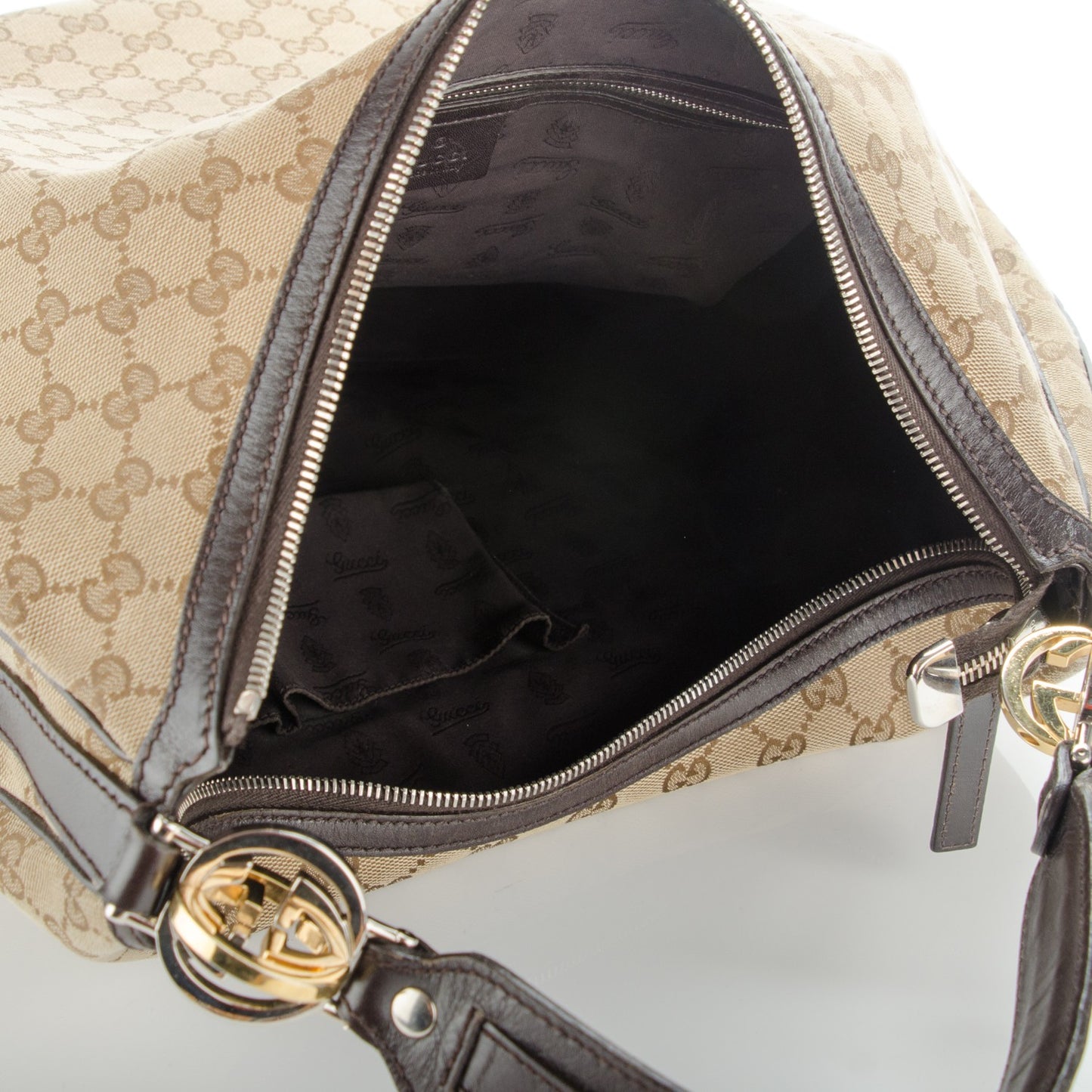 Monogram Large GG Twins Hobo Dark Brown