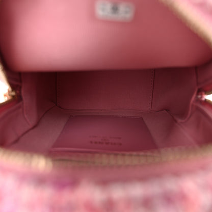 Chanel Tweed Quilted CC Mini Classic Backpack Pink 5 of 11