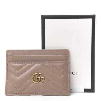 Gucci Calfskin Matelasse GG Marmont Card Holder Porcelain Rose 6 of 6