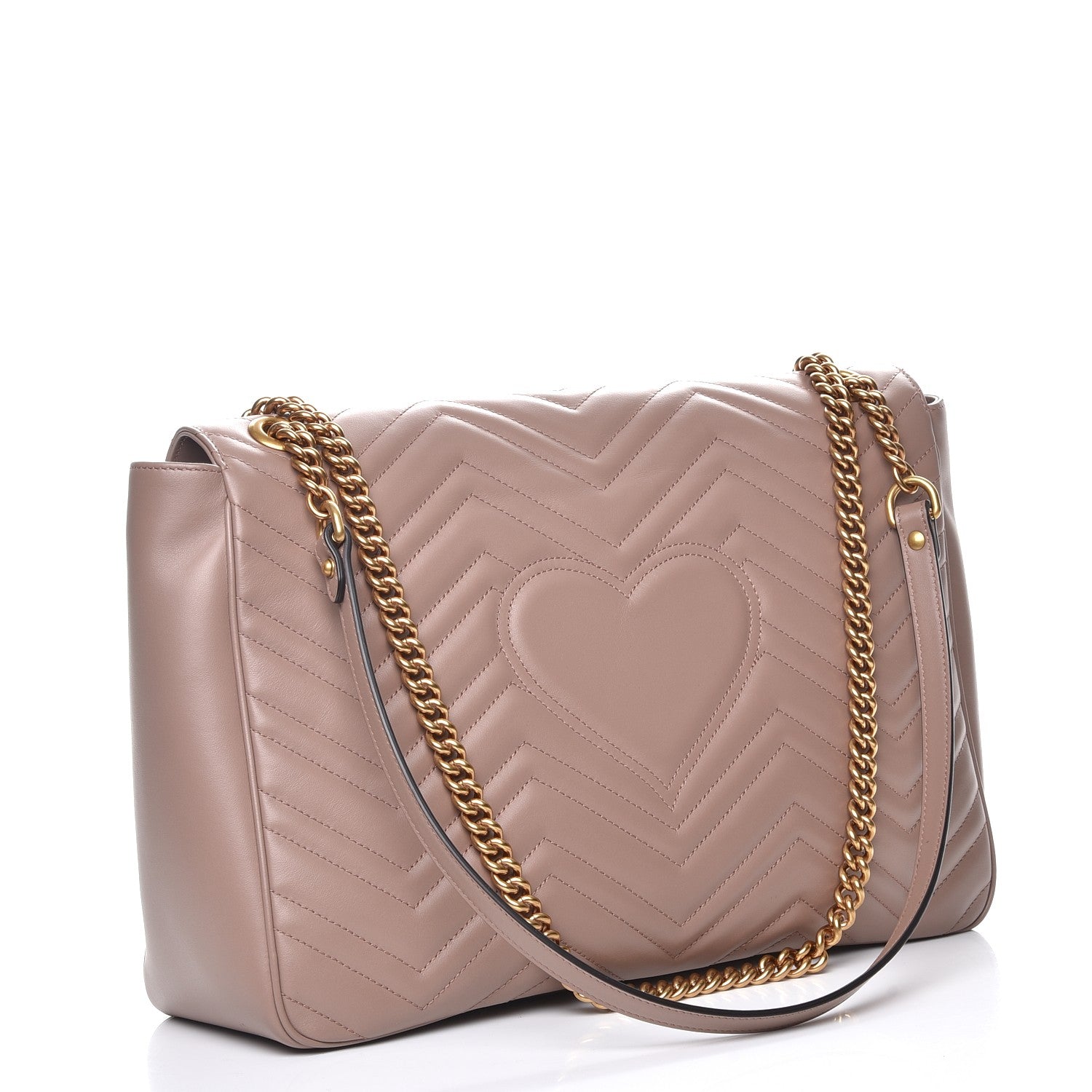 Gucci Calfskin Matelasse Large GG Marmont Shoulder Bag Porcelain Rose 4 of 9