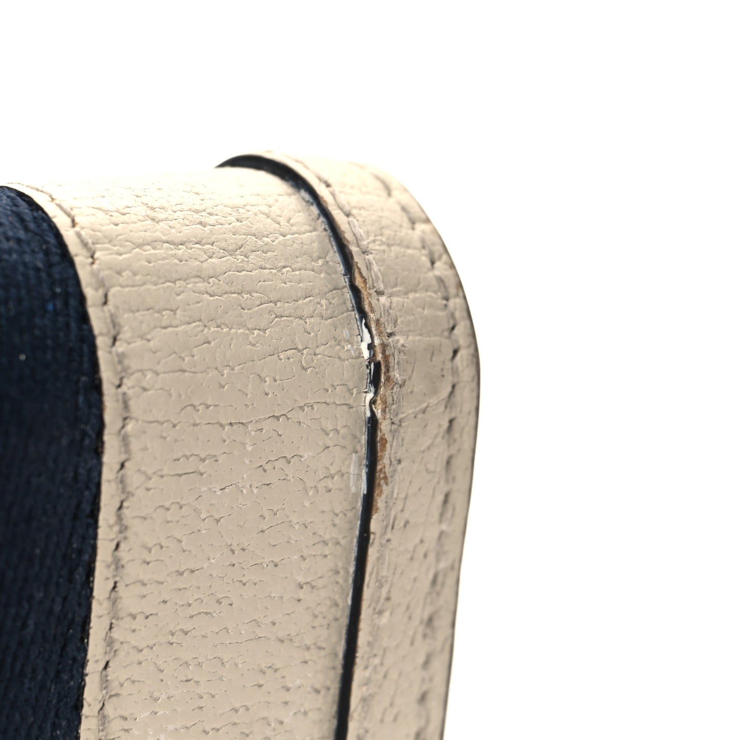 Textured Calfskin Web Ophidia Card Case Mystic White