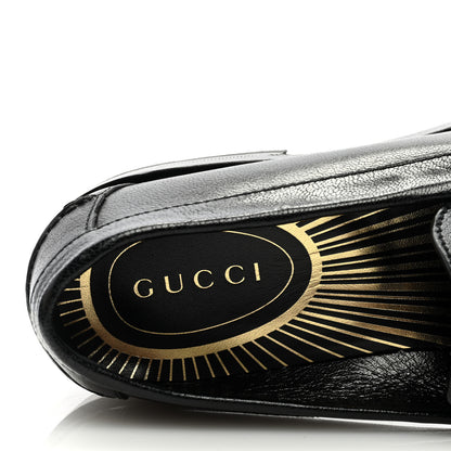 Gucci Goatskin Womens Logo 15mm Loafers 40 Black 7 of 8
