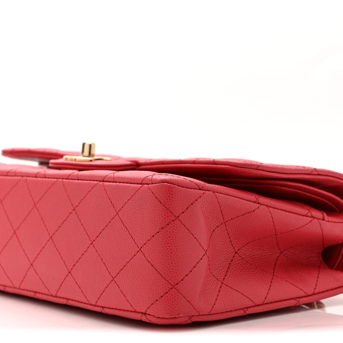 Caviar Quilted Medium Double Flap Pink