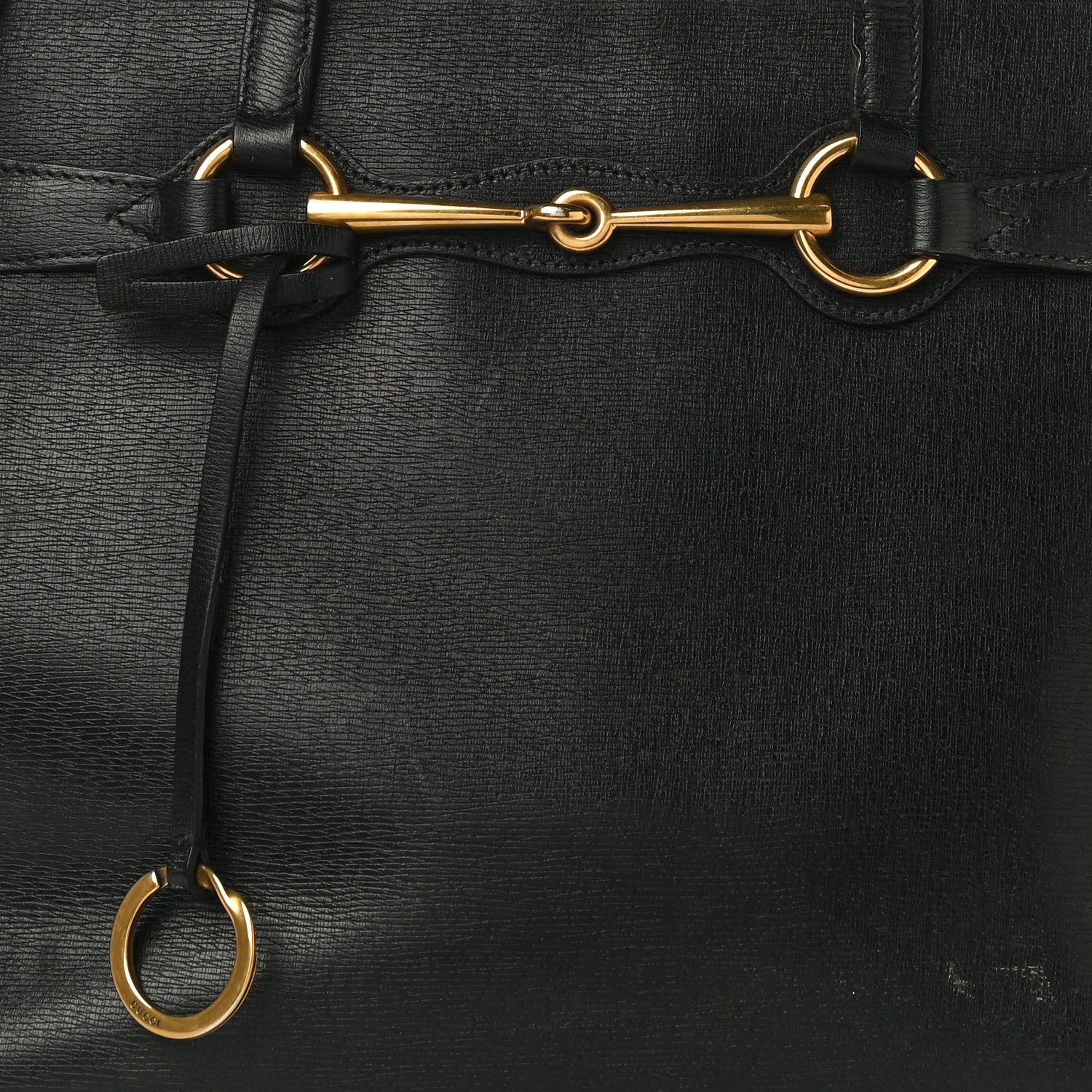 Gucci Textured Calfskin Medium Bright Bit Tote Black 10 of 15