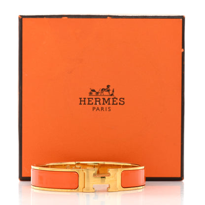 Hermes Enamel Narrow Clic Clac H Bracelet PM Orange 5 of 5