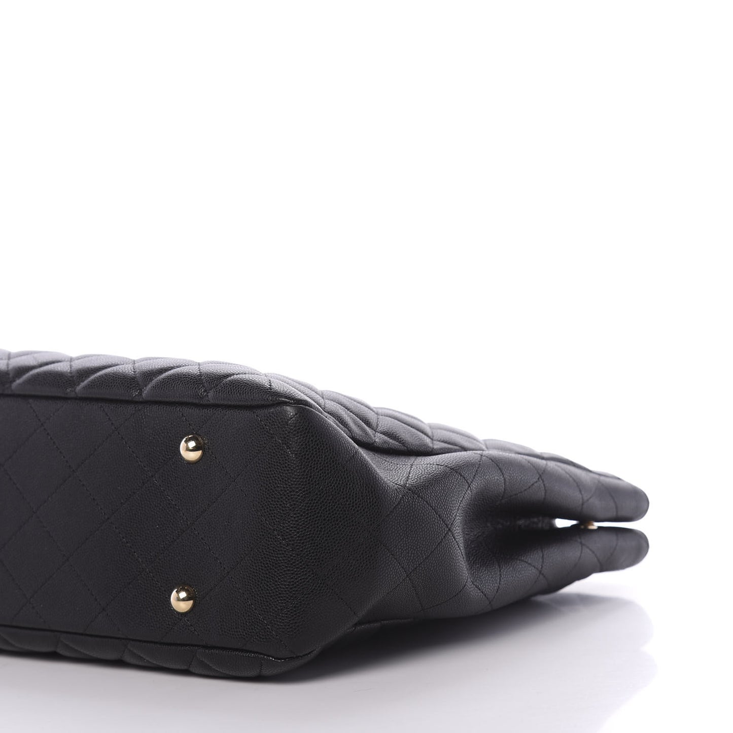 Caviar Quilted Large Shopping Tote Black