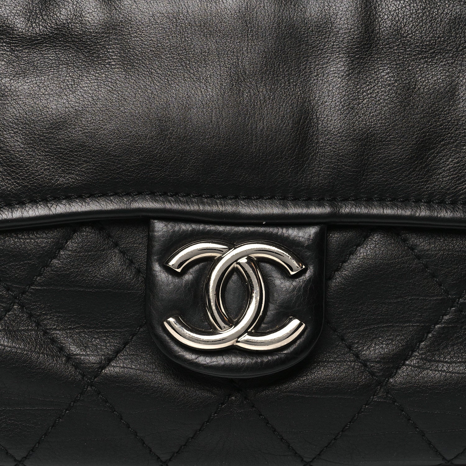 Chanel Calfskin Quilted Bowling Bag Black 8 of 10