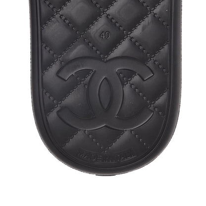 Chanel Thermoplastic PVC Camellia Mule Sandals 40 Black Ivory 6 of 8