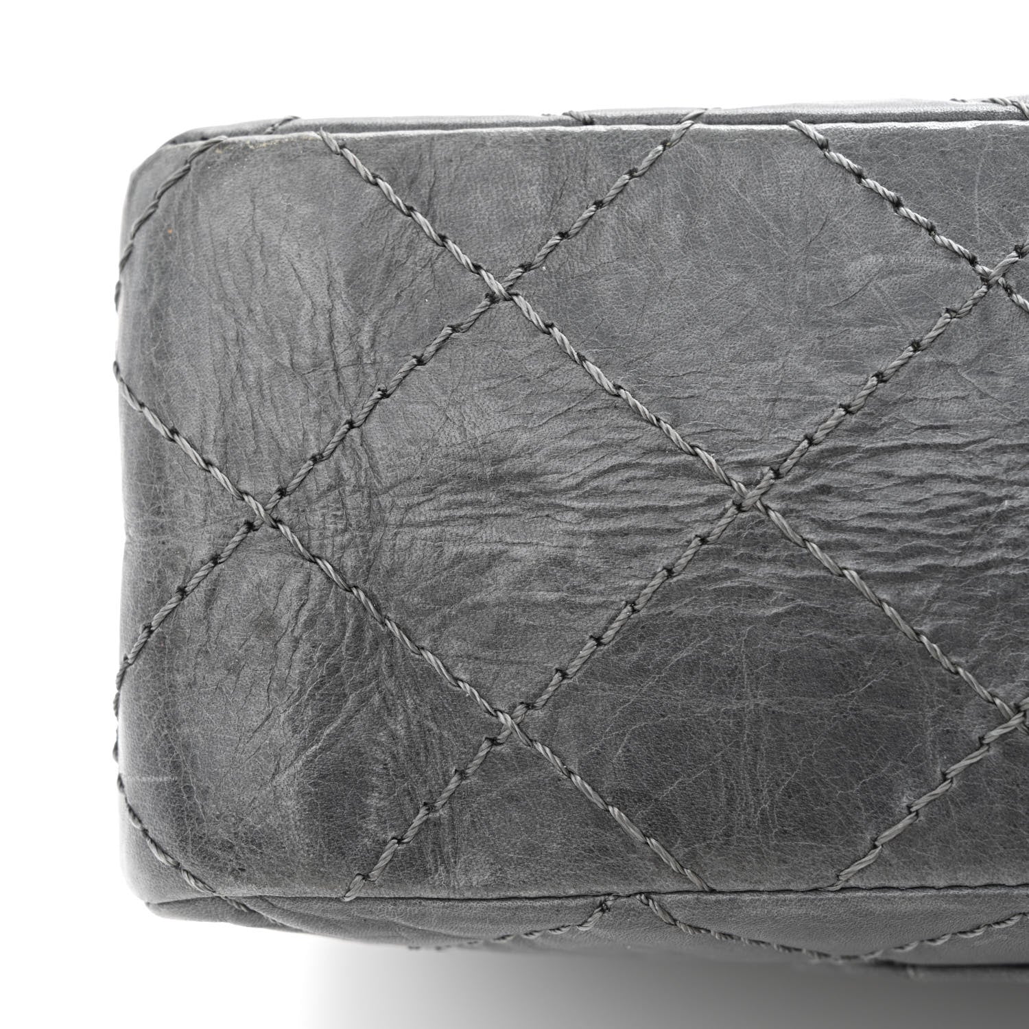 Chanel Aged Calfskin Quilted 50th Anniversary 2.55 Reissue Flap 226 Grey 12 of 12