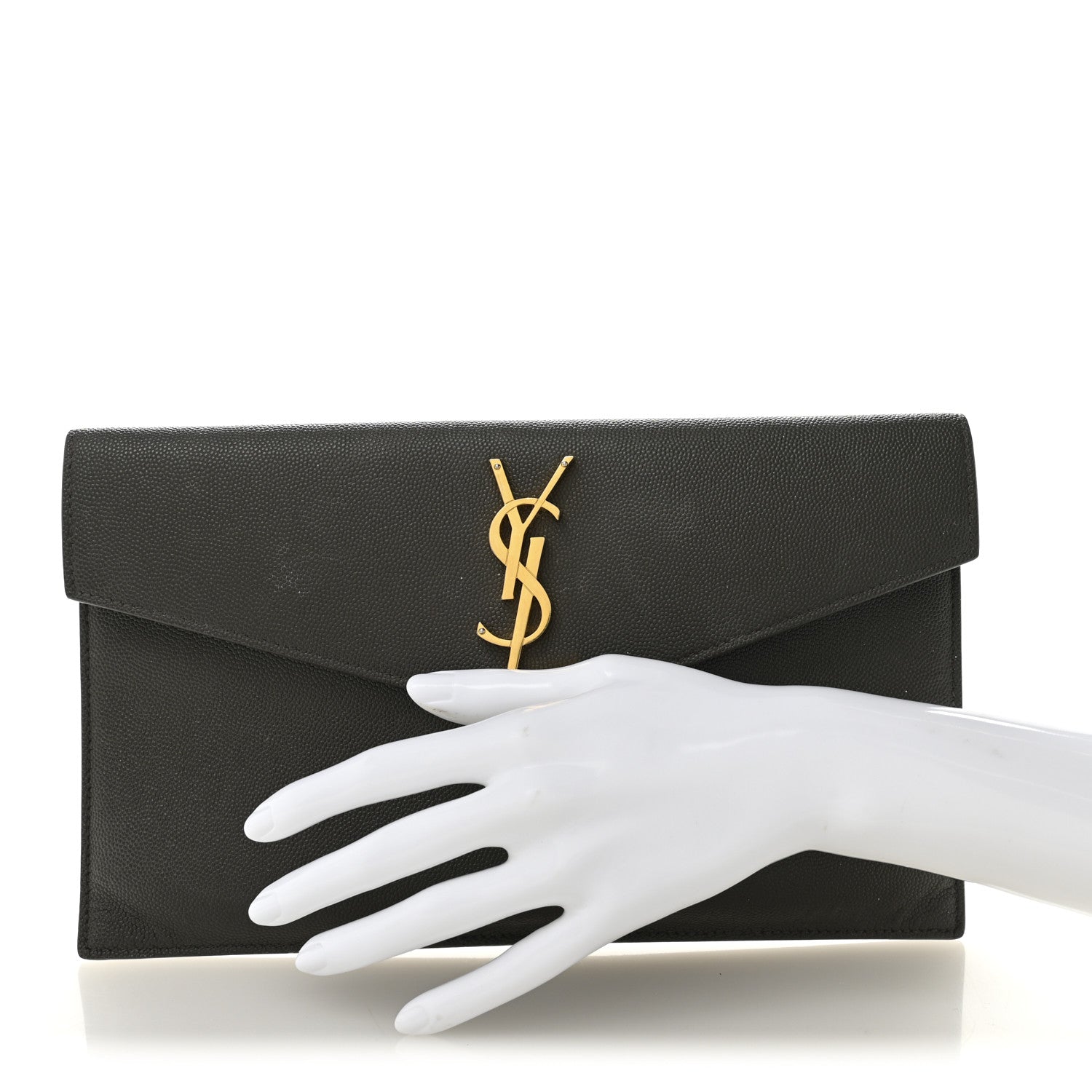 Saint Laurent Grain De Poudre Uptown Pouch Pebble 2 of 8