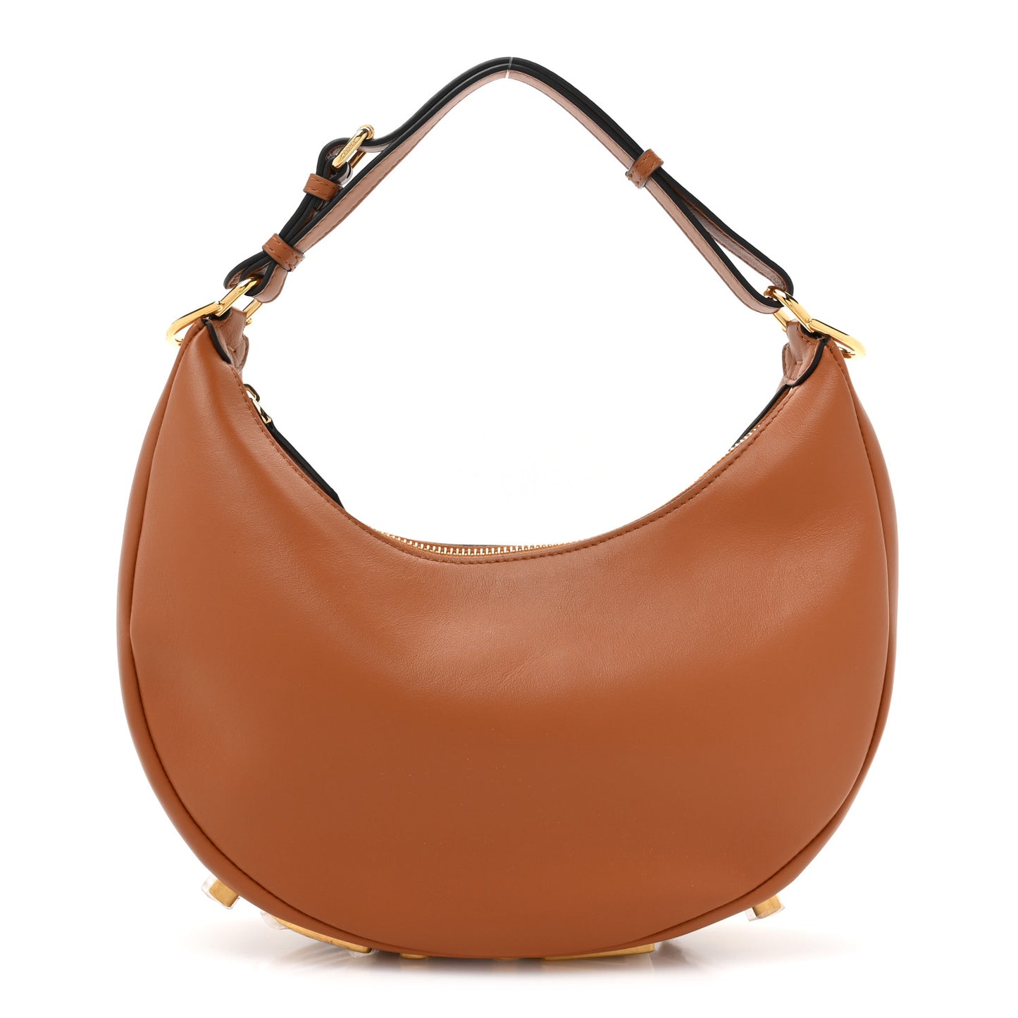 Vitello Grace Matte Small Fendigraphy Hobo Bag Brandy