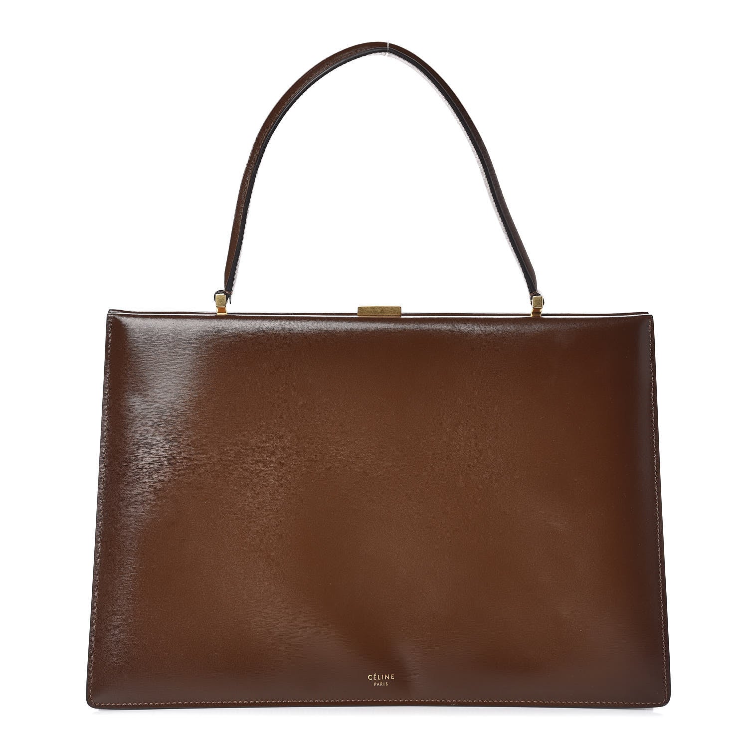 Celine Patina Box Calfskin Medium Clasp Bag Camel 1 of 9