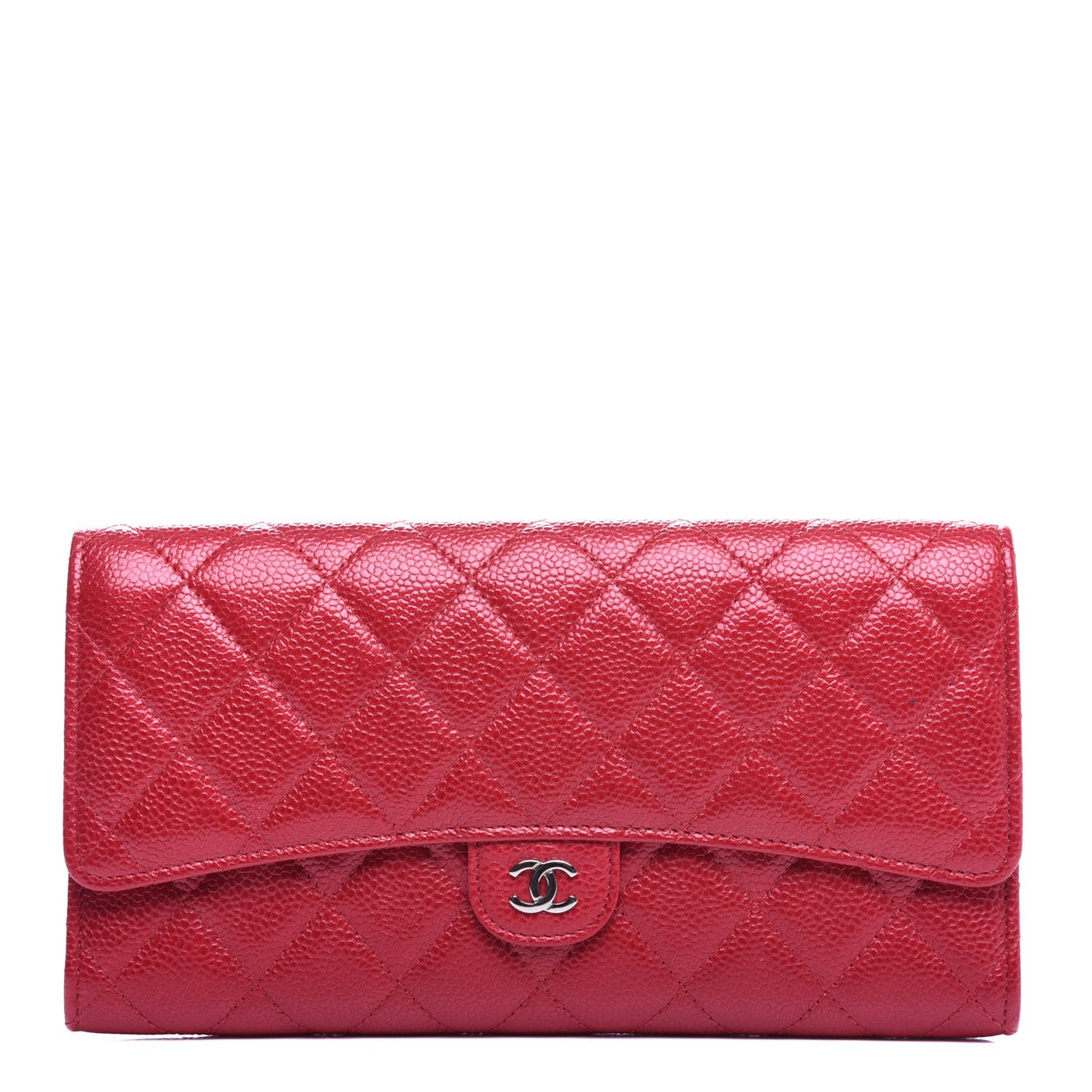 Caviar Quilted Travel Wallet Red