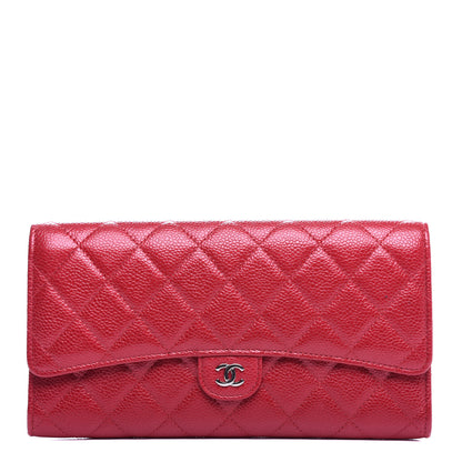 Chanel Caviar Quilted Travel Wallet Red 1 of 8
