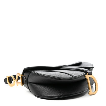 Christian Dior Grained Calfskin Saddle Bag Black 4 of 11