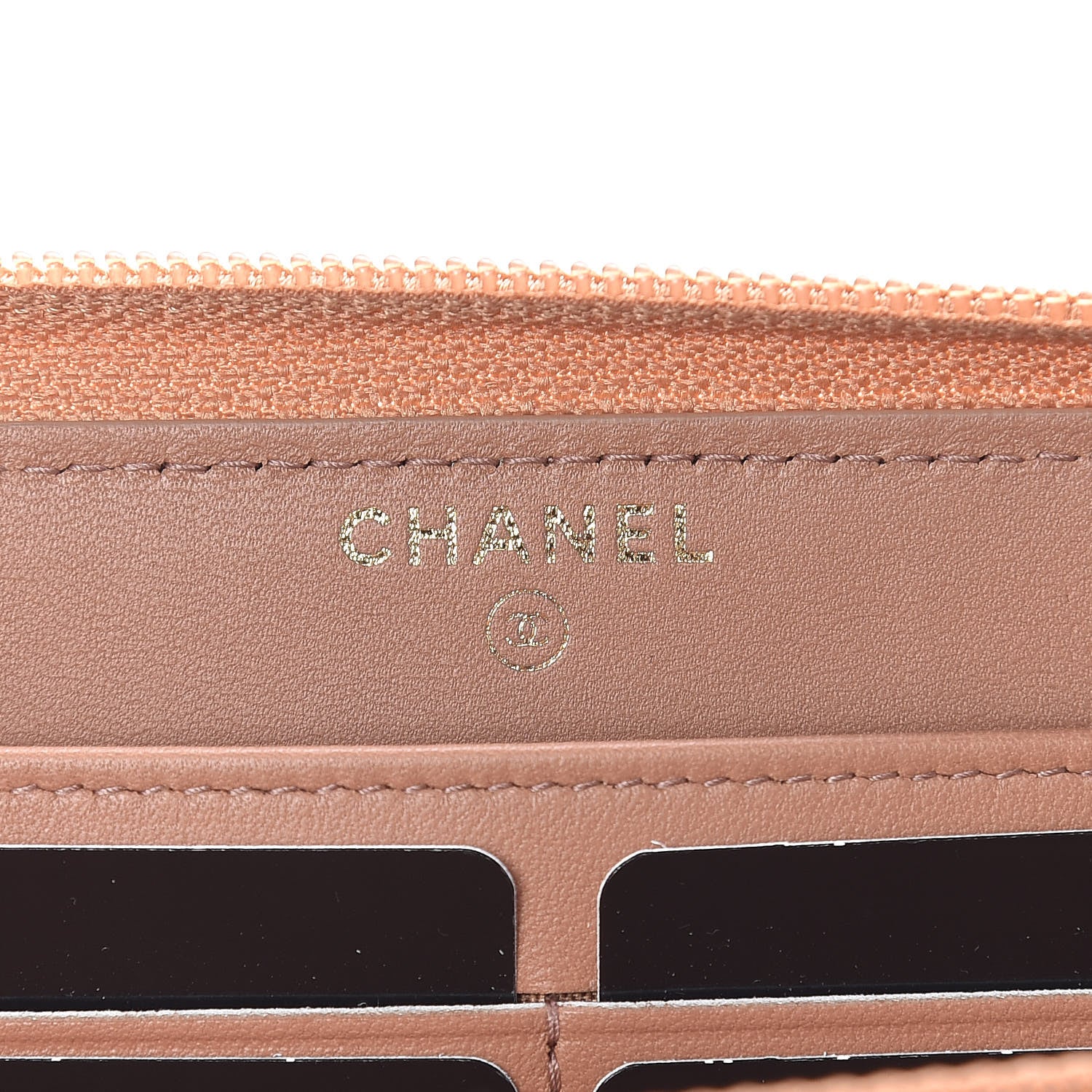 Chanel Lambskin Quilted Boy Zip Around Wallet Beige 6 of 8