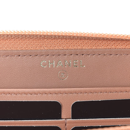 Chanel Lambskin Quilted Boy Zip Around Wallet Beige 6 of 8