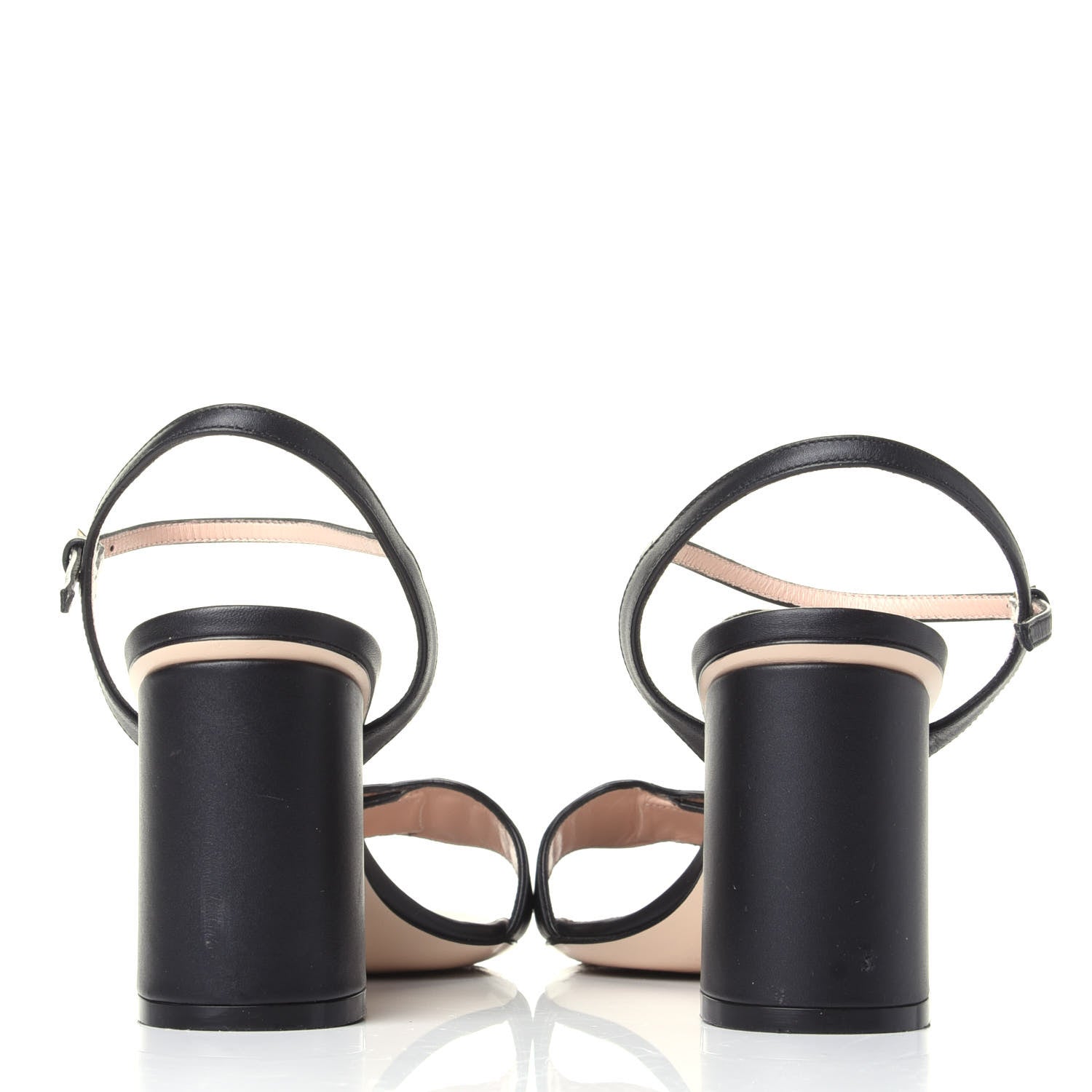 Gucci Lifford Calfskin GG Marmont Ankle Wrap 75mm Sandals 37.5 Black 6 of 9