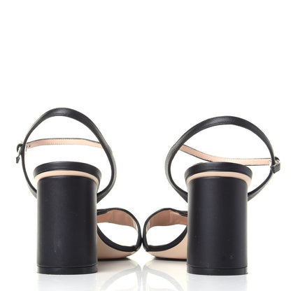 Gucci Lifford Calfskin GG Marmont Ankle Wrap 75mm Sandals 37.5 Black 6 of 9