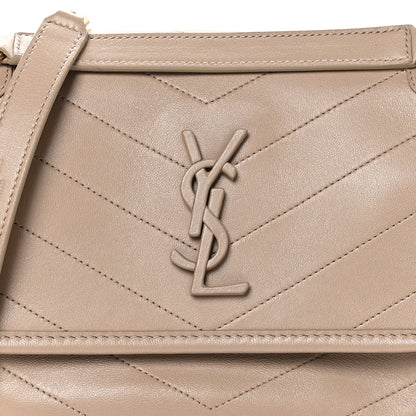 Saint Laurent Lambskin Matelasse Monogram Baby Niki Chain Satchel Dark Beige 9 of 11
