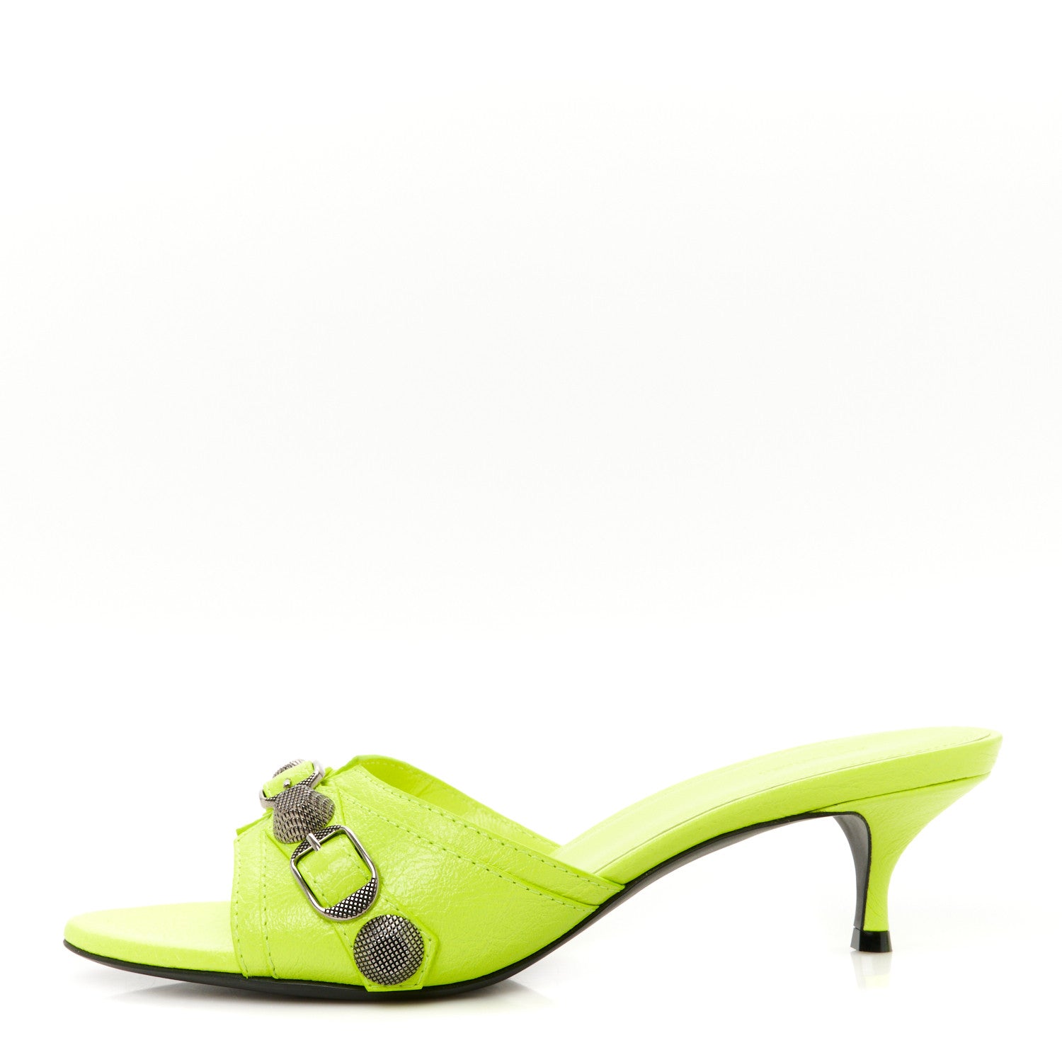 Balenciaga Agneau Arena Cagole 50mm Slide Sandals 37 Fluo Yellow 1 of 10