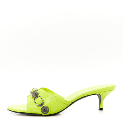 Balenciaga Agneau Arena Cagole 50mm Slide Sandals 37 Fluo Yellow 1 of 10