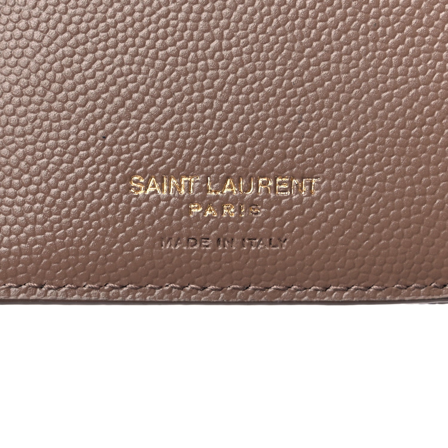 Saint Laurent Grain De Poudre Matelasse Chevron Monogram Zipped Two-Part Wallet Dark Latte 6 of 11