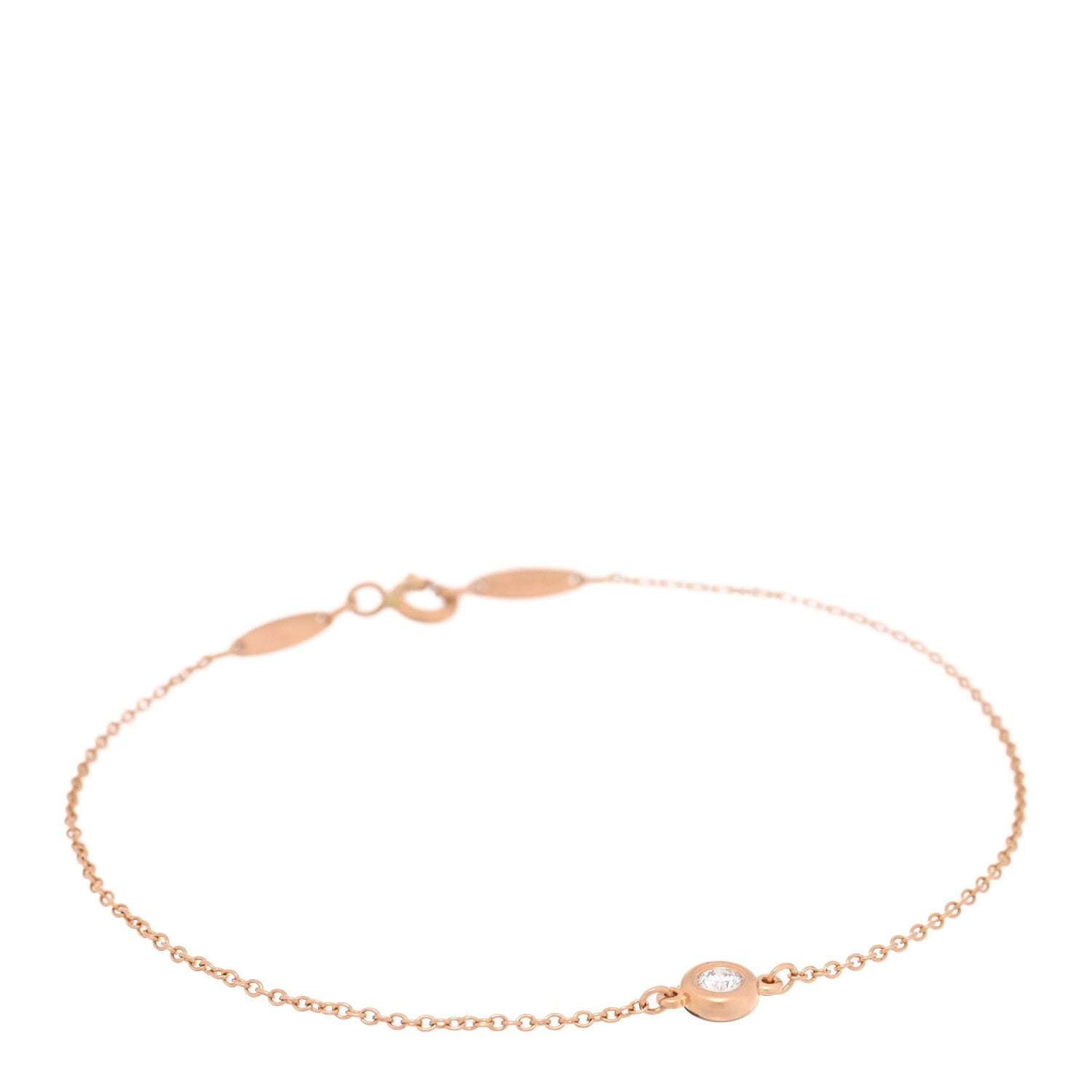 Tiffany 18K Rose Gold Diamond .10ct Elsa Peretti Diamonds by the Yard Bracelet 1 of 3