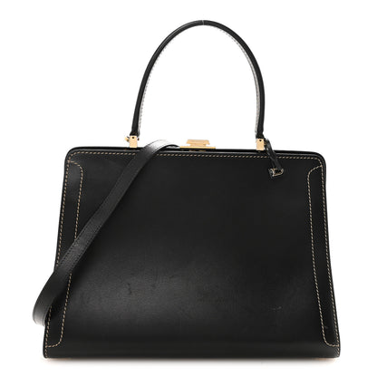 Delvaux Calfskin Evasion Top Handle Frame Bag Black 1 of 9