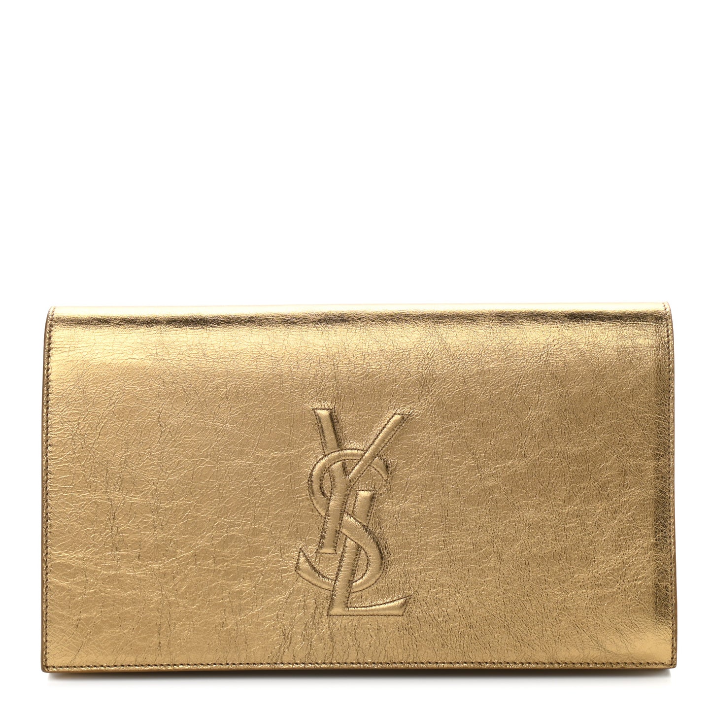 Metallic Calfskin Monogram Large Belle De Jour Clutch Gold