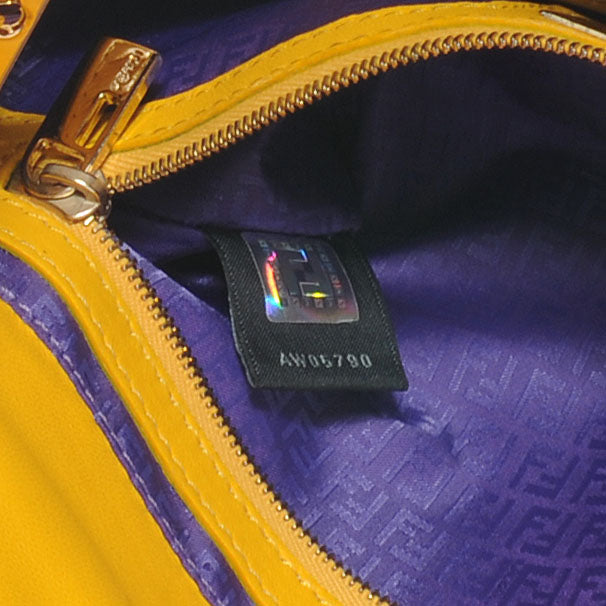 Nappa Logo Embossed Baguette Lemon Giallo