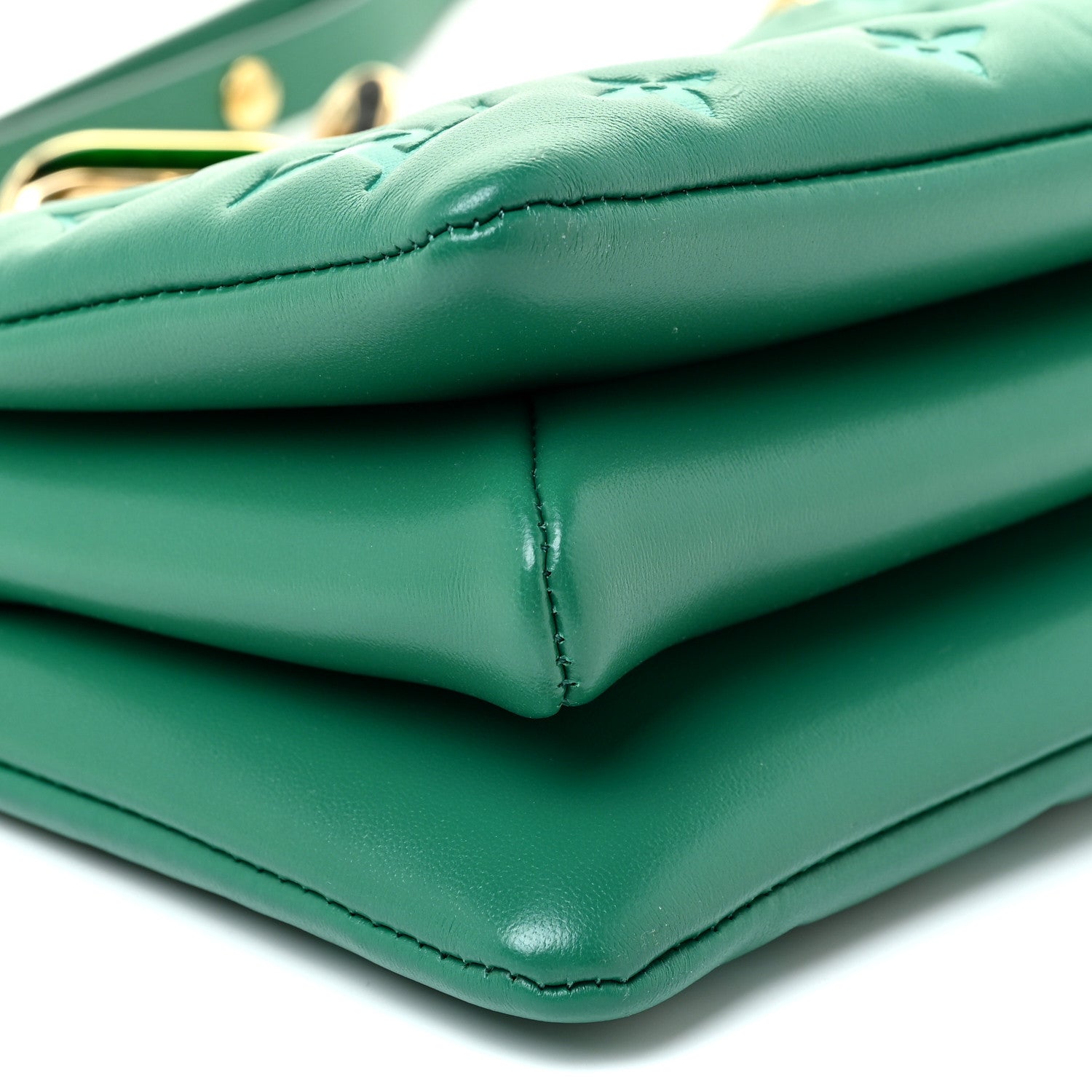 Louis Vuitton Lambskin Embossed Monogram Coussin BB Emeraude 9 of 11