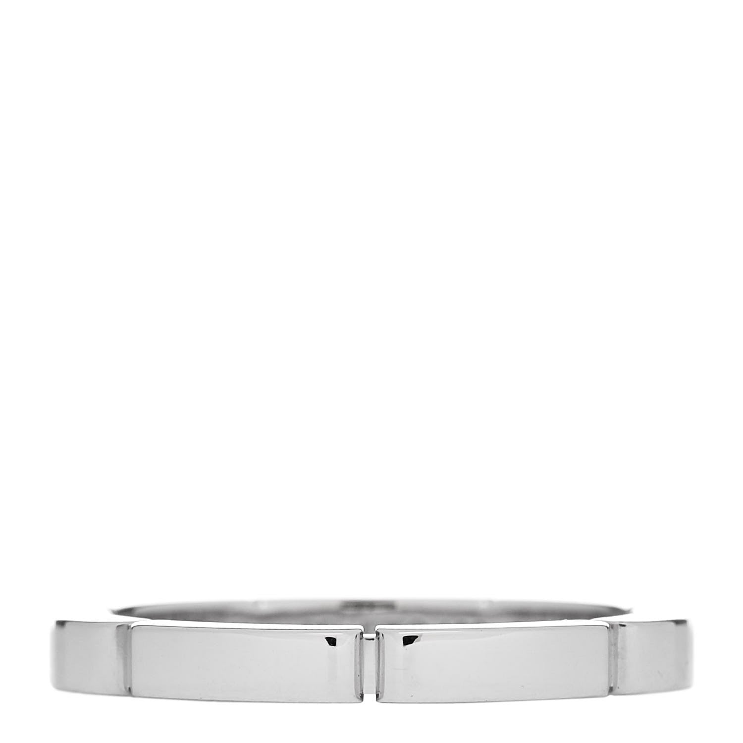 Cartier 18K White Gold Diamond Maillon Panthere Half Diamond Wedding Band Ring 55 7.25 3 of 5