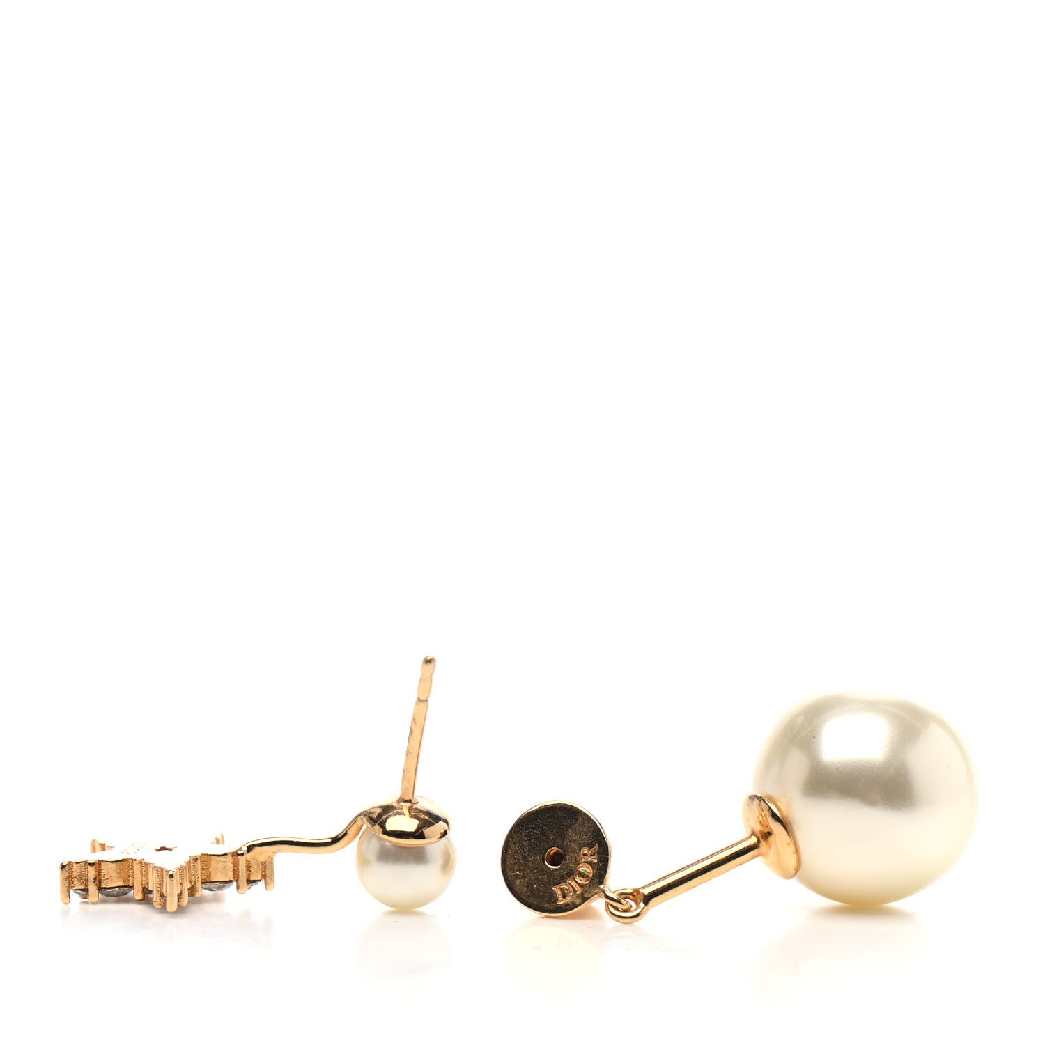 Christian Dior Pearl Crystal My ABCDior Tribales Etoile Earring Gold 3 of 4