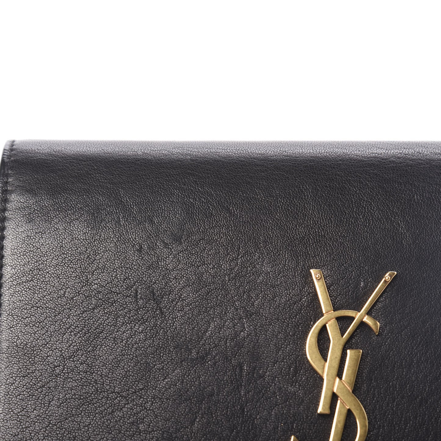 Smooth Calfskin Classic Monogram Kate Heart Tassel Heart Chain Wallet Black