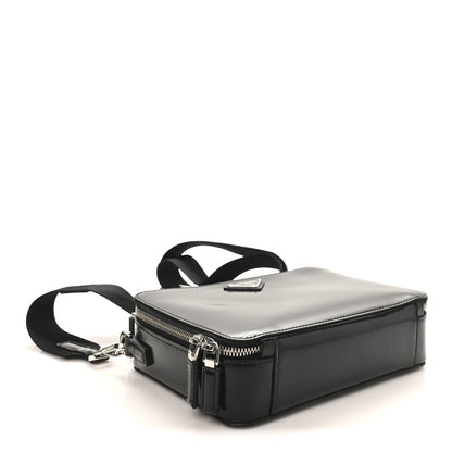 Prada Spazzolato Medium Brique Crossbody Bag Black 4 of 9